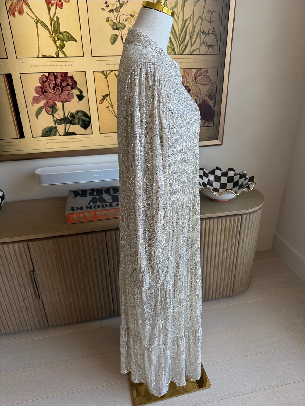 Sail to Sable STS Anne Midi Dress Silver Sequin Size XXL - Picture 9 of 12